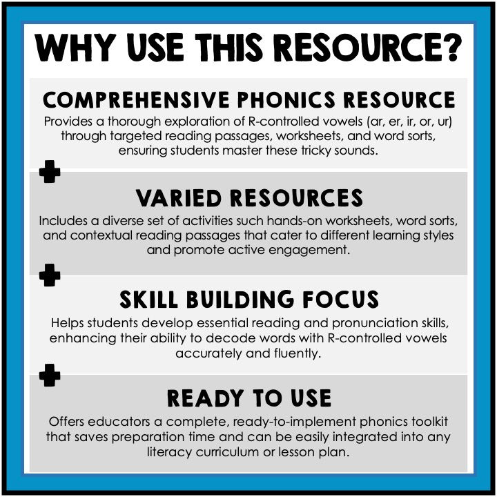 Thumbnail: R Controlled Vowels Worksheets Bossy R Passages Posters er ir ur ar or Vocalic R