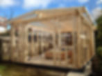 During pic of garden room studwork build Leeds