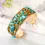 Thumbnail: Retro Alloy Plating Natural Stone Bangle