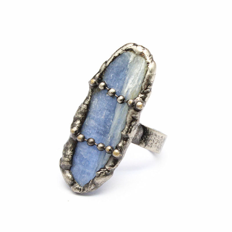 Miniatura: Vintage Style Classic Style Geometric Natural Stone Black Tourmaline Open Ring