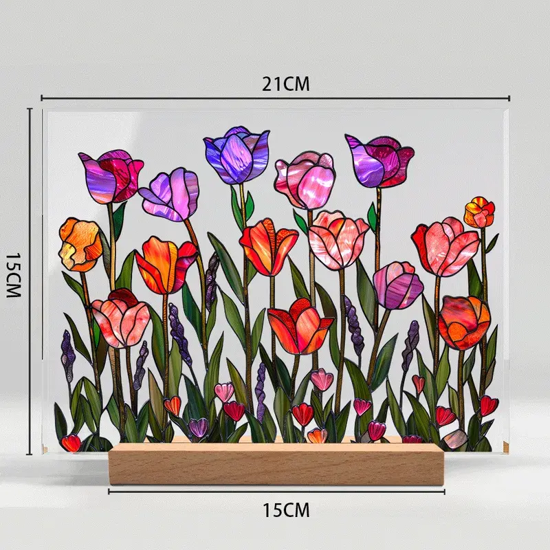 Thumbnail: Elegant Style Flower Acrylic Wood Stand