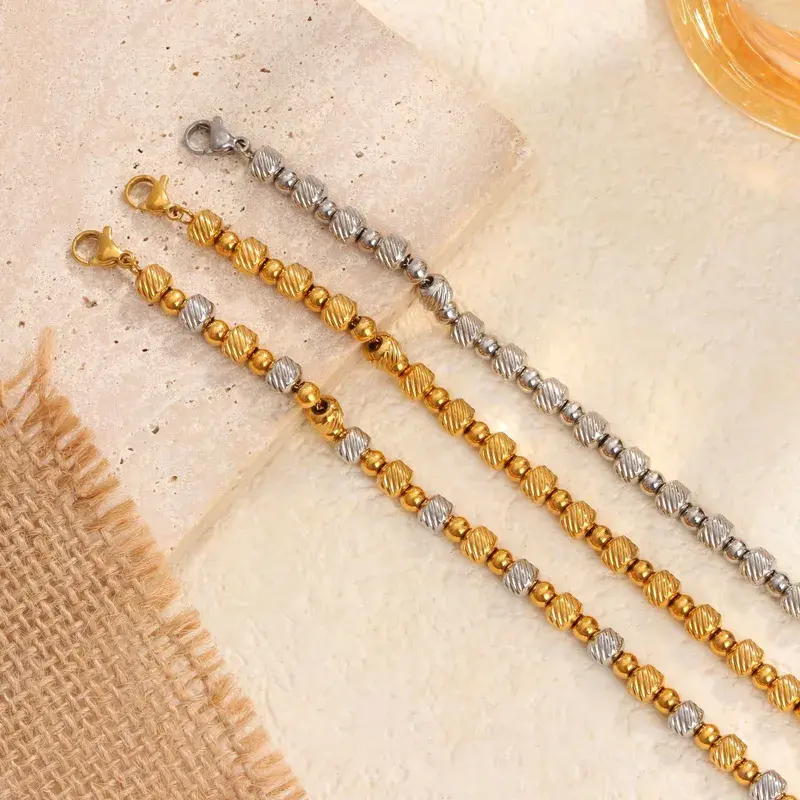 Miniatura: Casual Titanium Steel 18k Plated Gold Bracelet