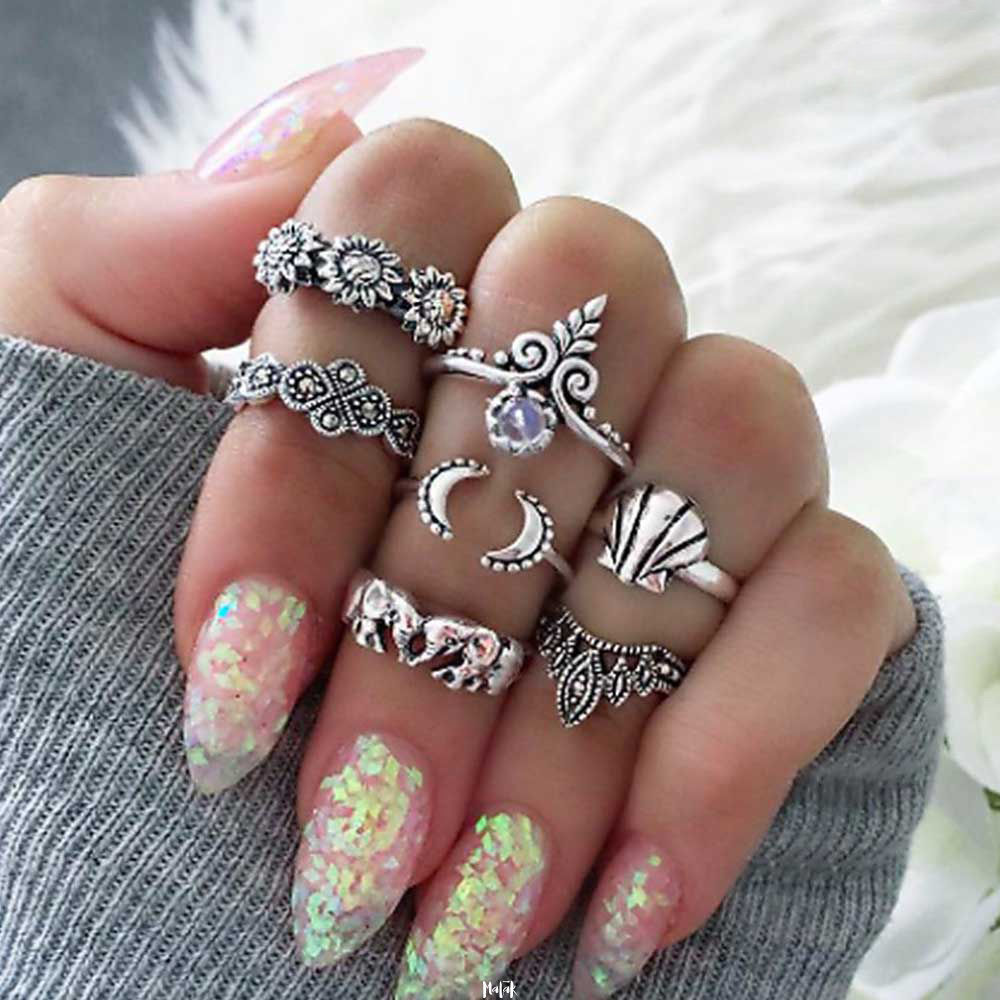SET ANILLOS GIRASOL