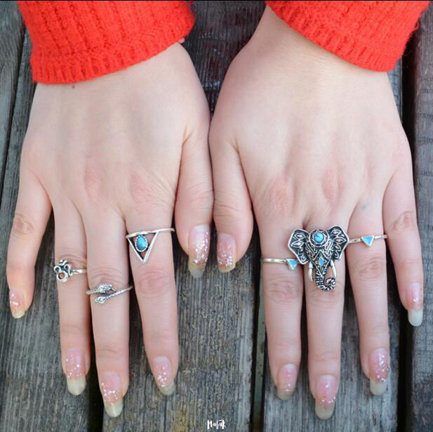 Miniatura: SET ANILLOS OM + ELEFANTE