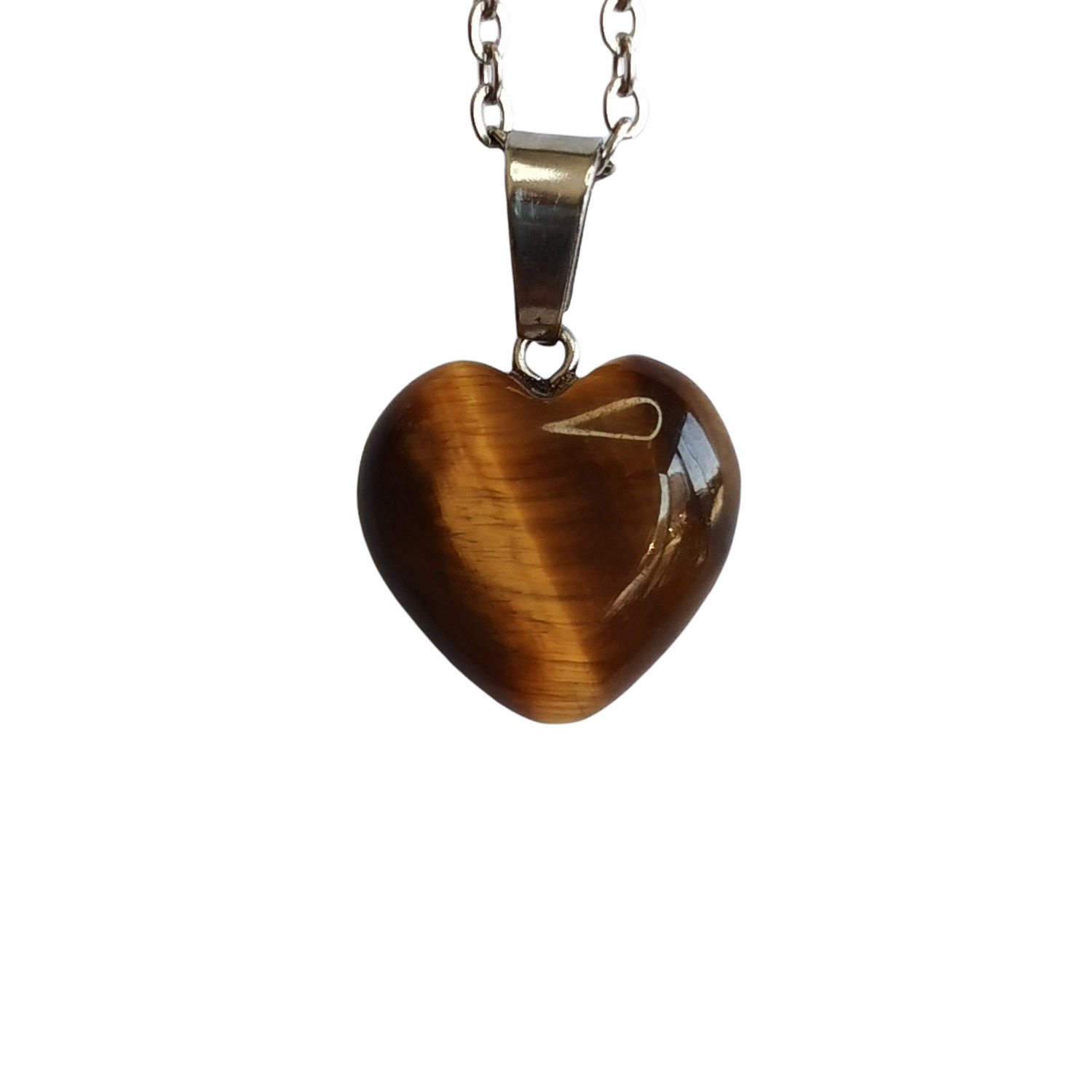 COLLAR CORAZÓN OJO DE TIGRE