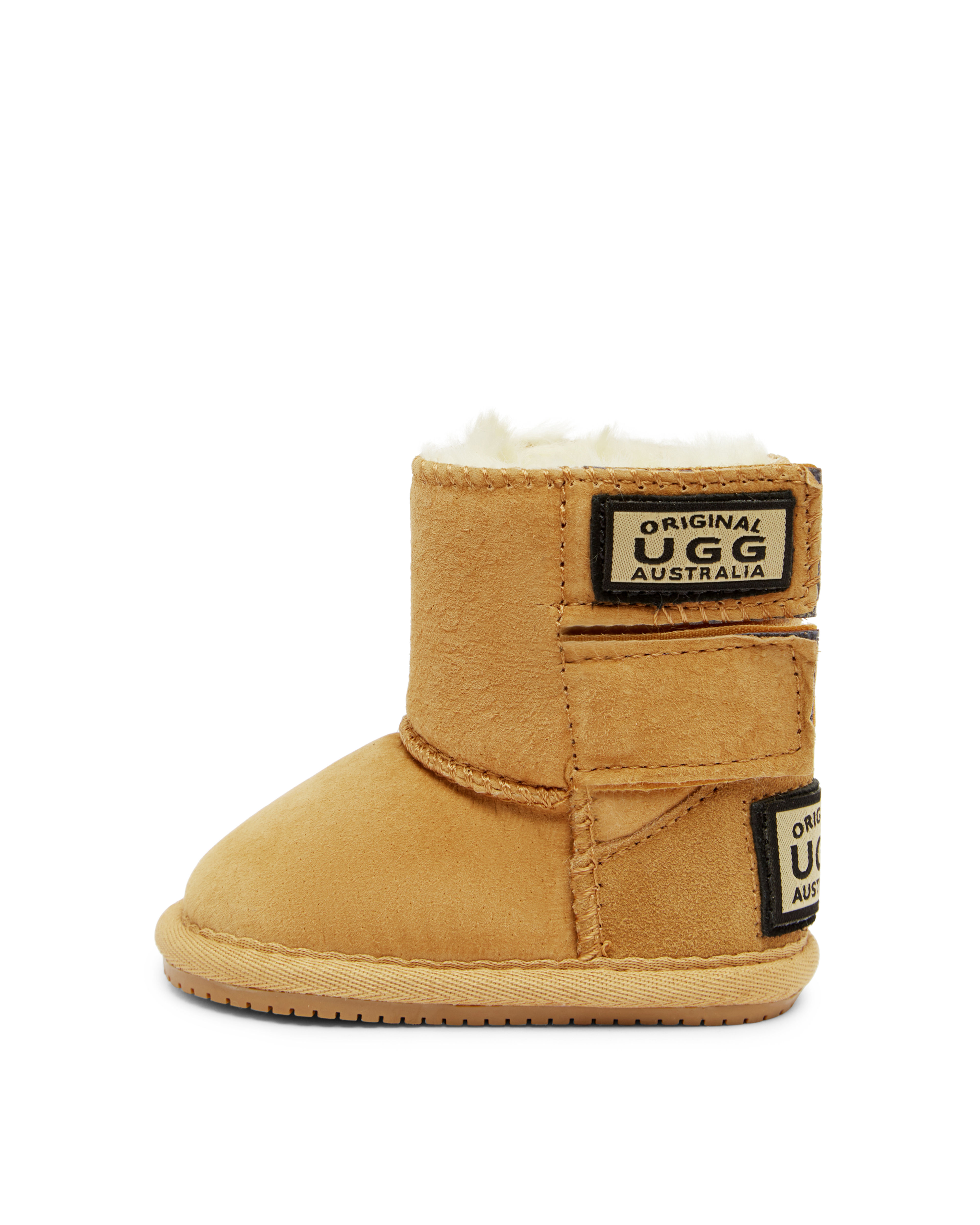 Original UGG Australia Babies 2 Velcro Booties Chestnut "Hard Sole"
