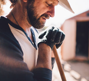 Farmer nemen van een Onderbreking