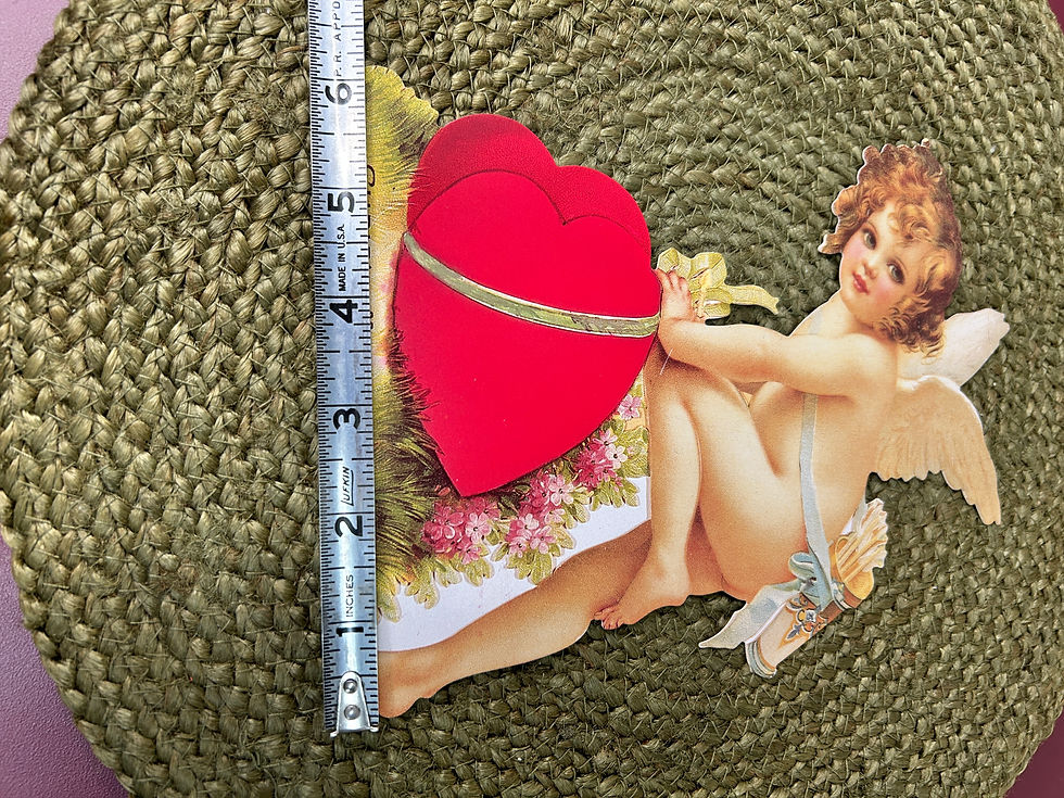Thumbnail: Large Old Print Factory Cupid’s Message Valentine Card Stand-up