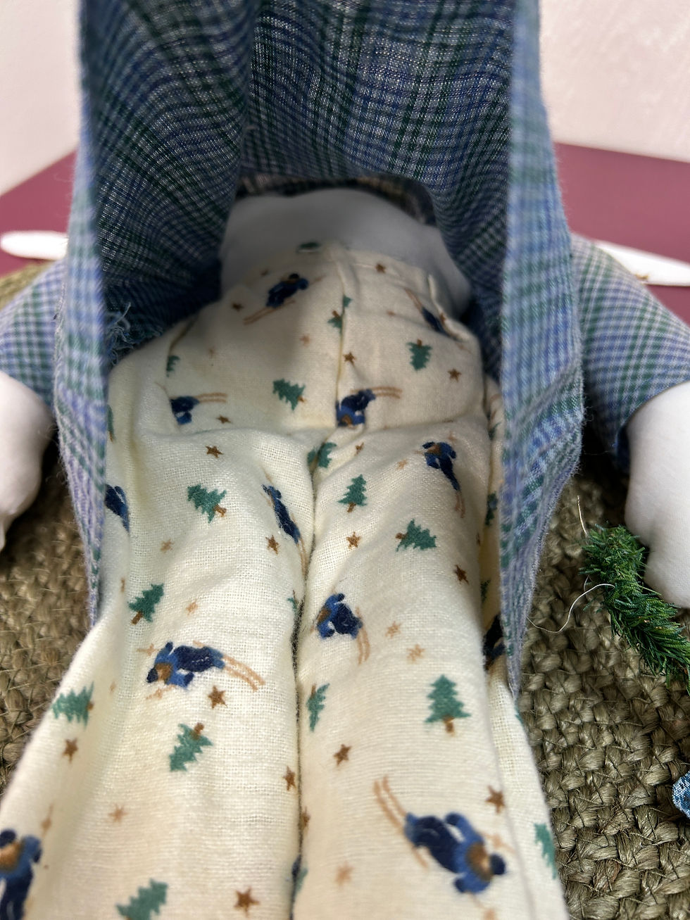 Thumbnail: Hand Made Cloth Winter Rabbit with Ski Pajama Pants