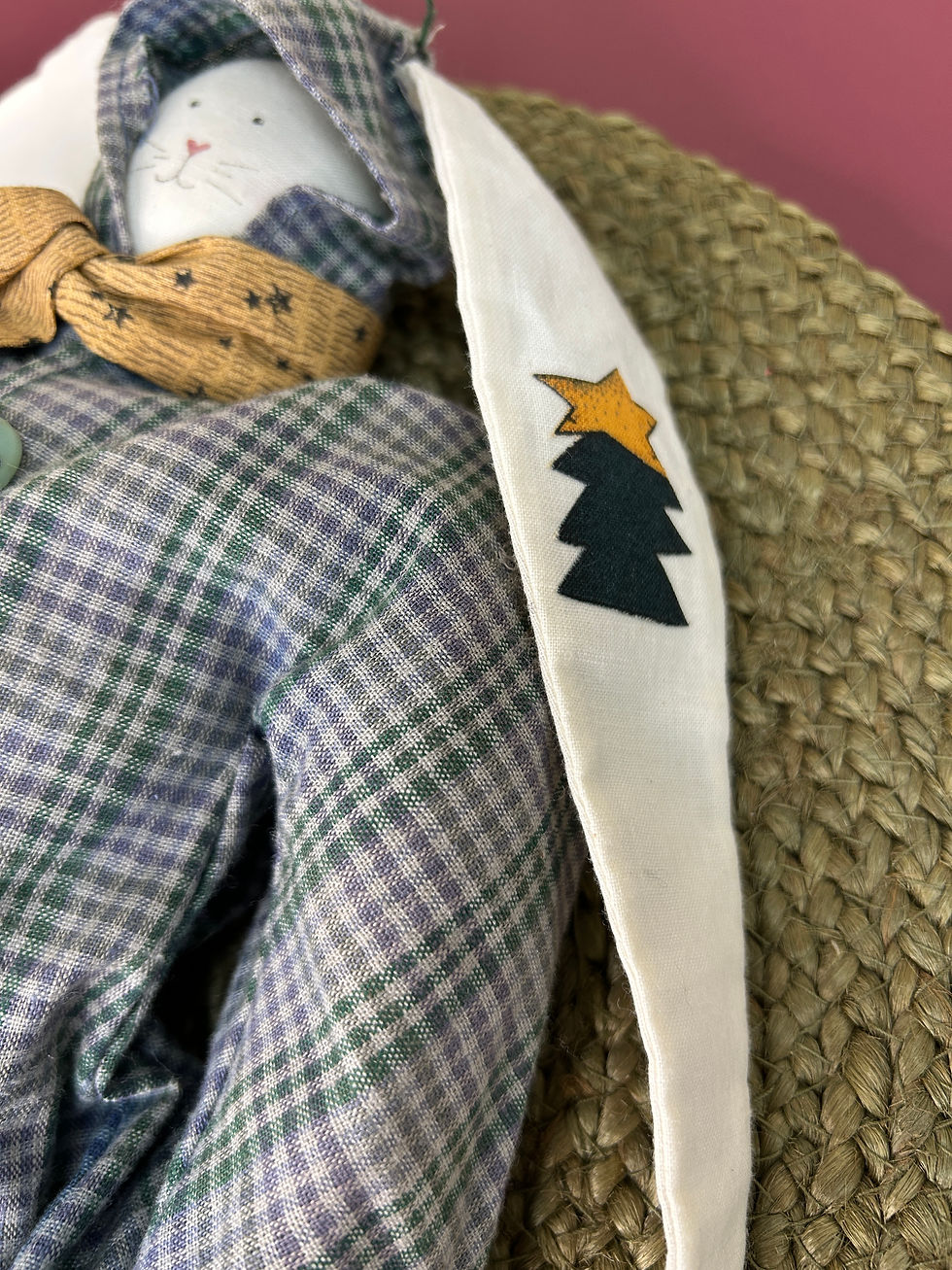 Thumbnail: Hand Made Cloth Winter Rabbit with Ski Pajama Pants