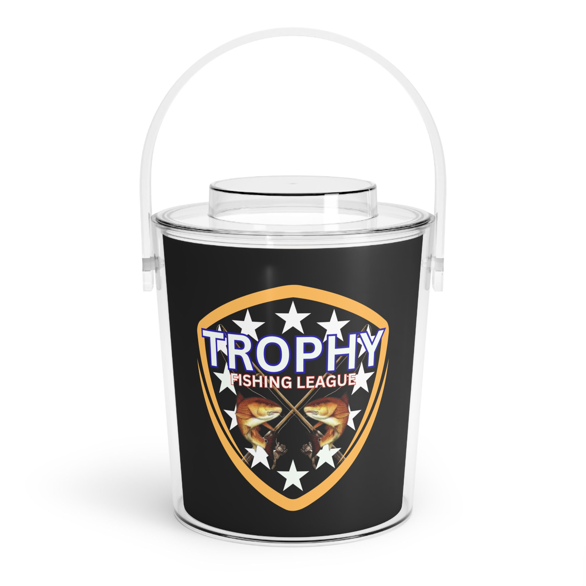 Trophy Fishing League Ice Bucket with Tongs - Perfect for Fishing Trips, BBQs
