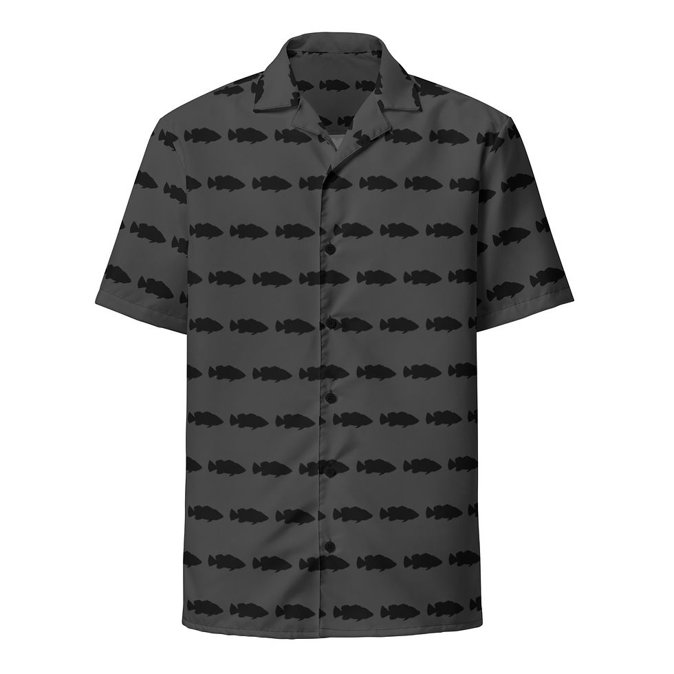 Trophy Brand Bass Men's Button Down Shirt Dark Grey