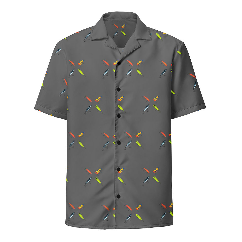 Trophy Hunters Lures Men's Button Down Shirt Grey
