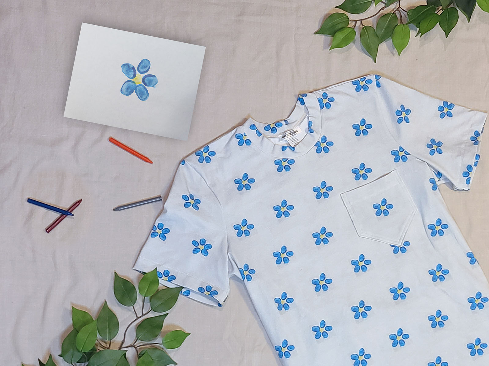 Shirt made from child's art