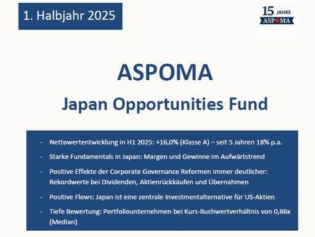 ASPOMA Japan - Fondsmanagement-Bericht über das 1. Halbjahr 2025