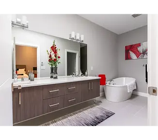 Interior painting of bathroom done in Nanaimo.webp