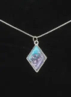 Custom resin diamond shaped pendant