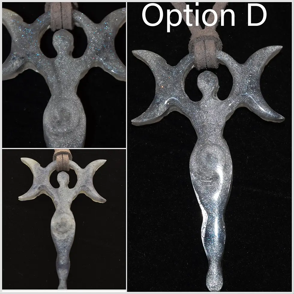 Thumbnail: Triple Moon Goddess Resin necklace