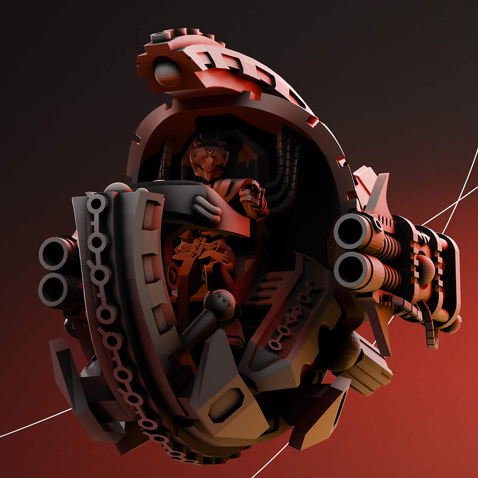 Thumbnail: Eternal Dynasty Hover Bikes and Doom Wheel Sci Fi Proxy Miniatures