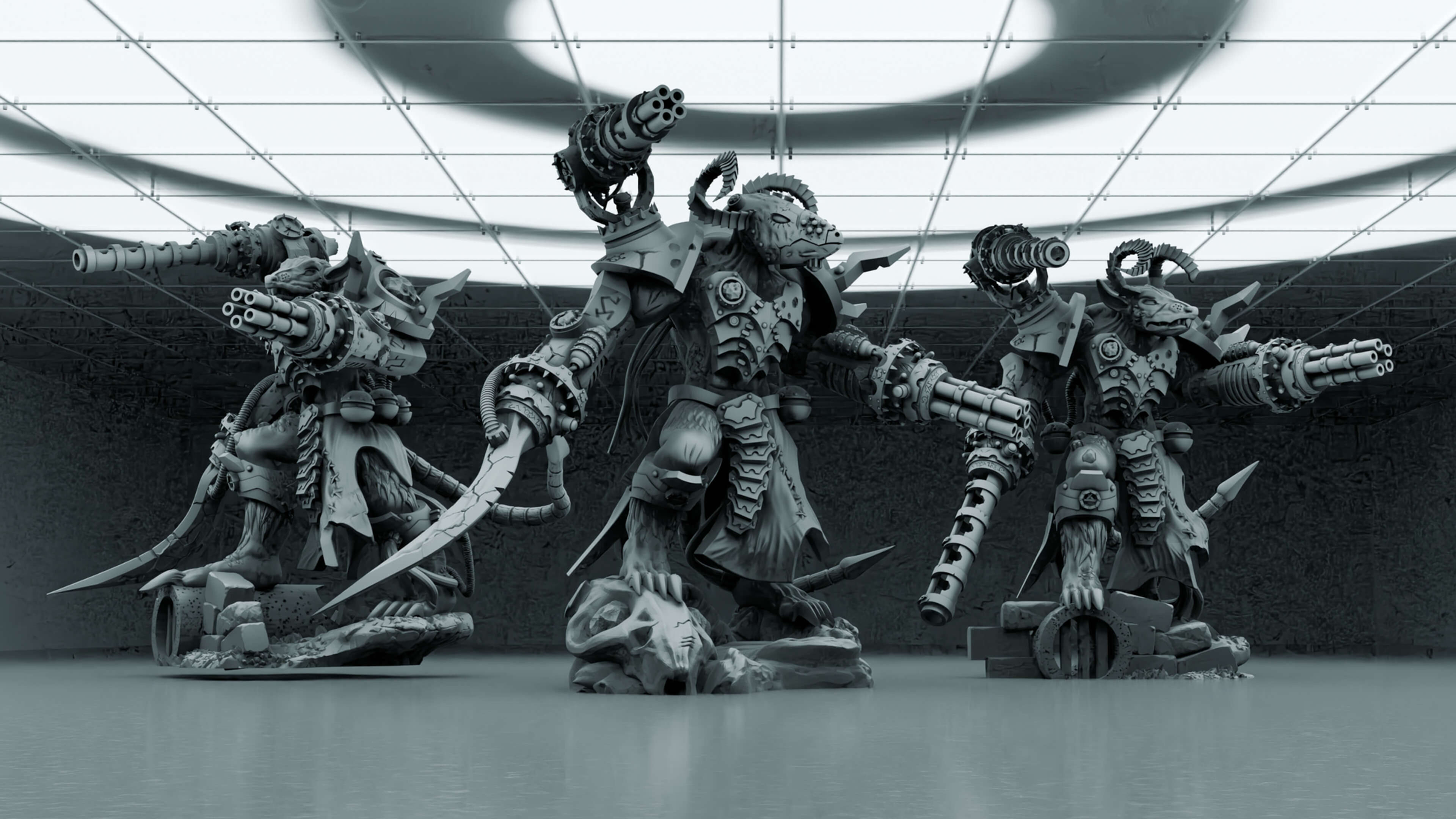 Ratkin Storm Fiends Sci Fi Proxy Miniature for Wargames