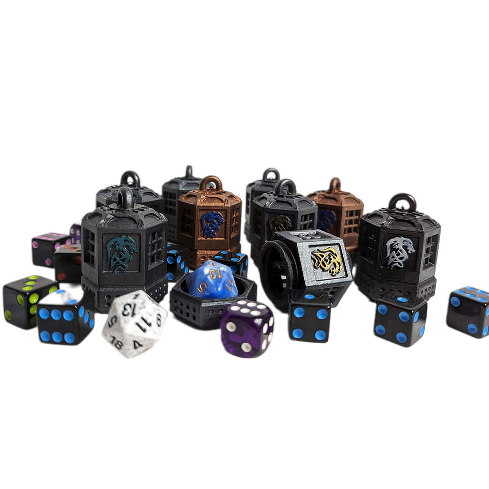 Thumbnail: Novelty dice jails/cages for Dungeons and Dragons.