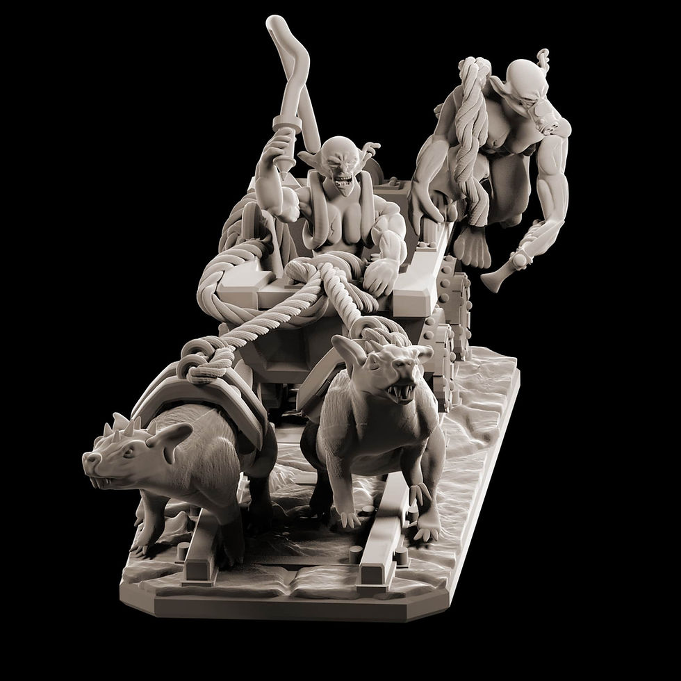 Thumbnail: Goblin min cart resin fantasy miniature