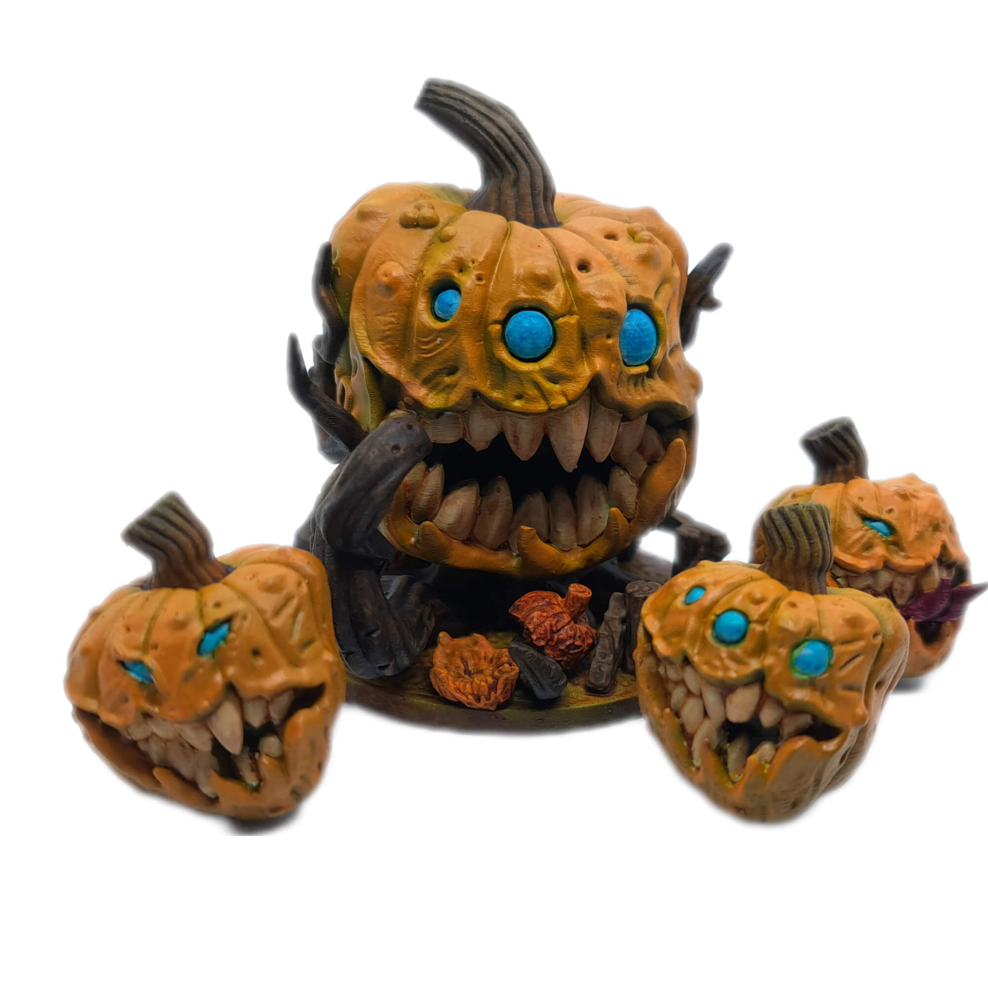 Awakened pumpkin patch, horror/fantasy miniatures from Mystic Pigeon Gaming