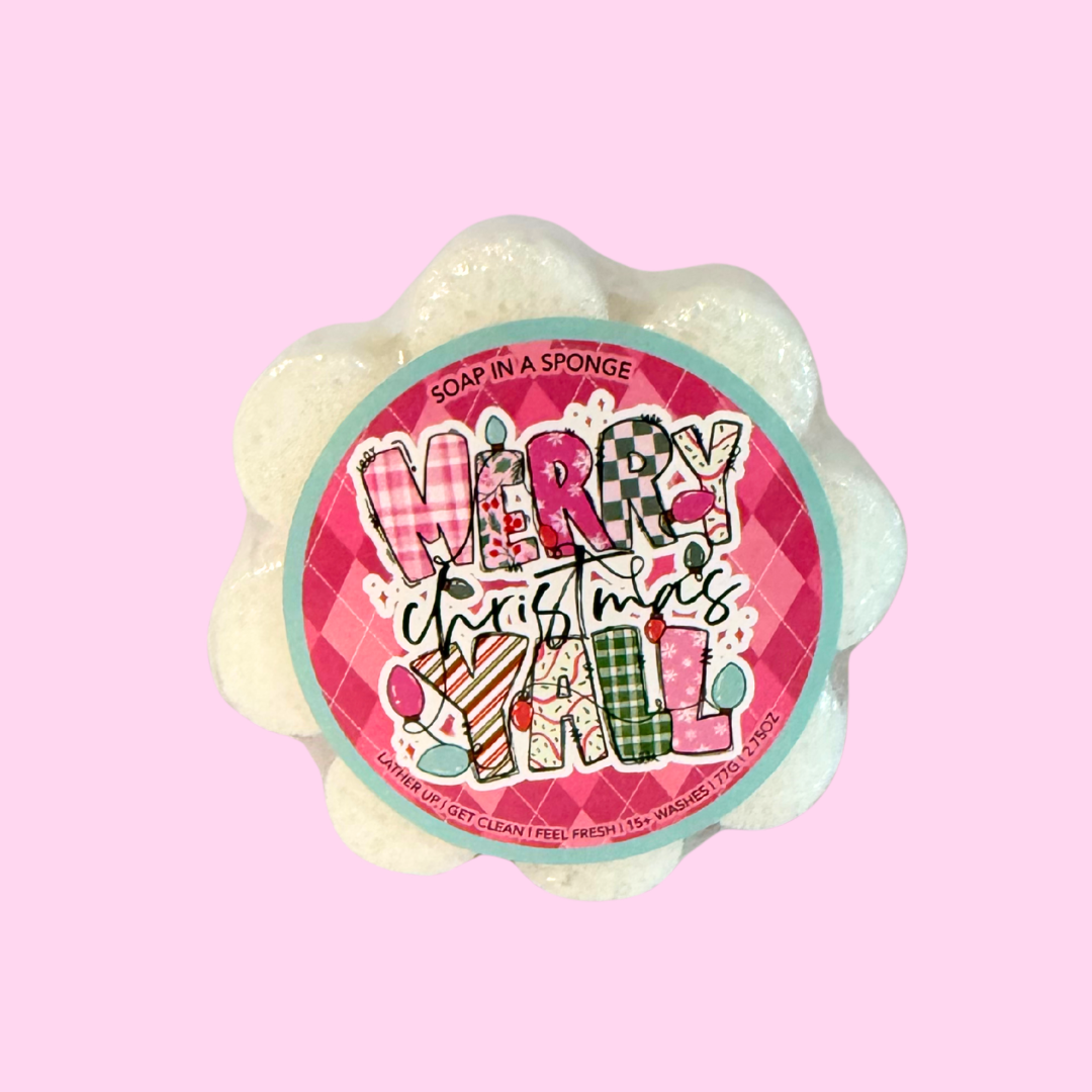 Merry Christmas Y'ALL Soap Sponge