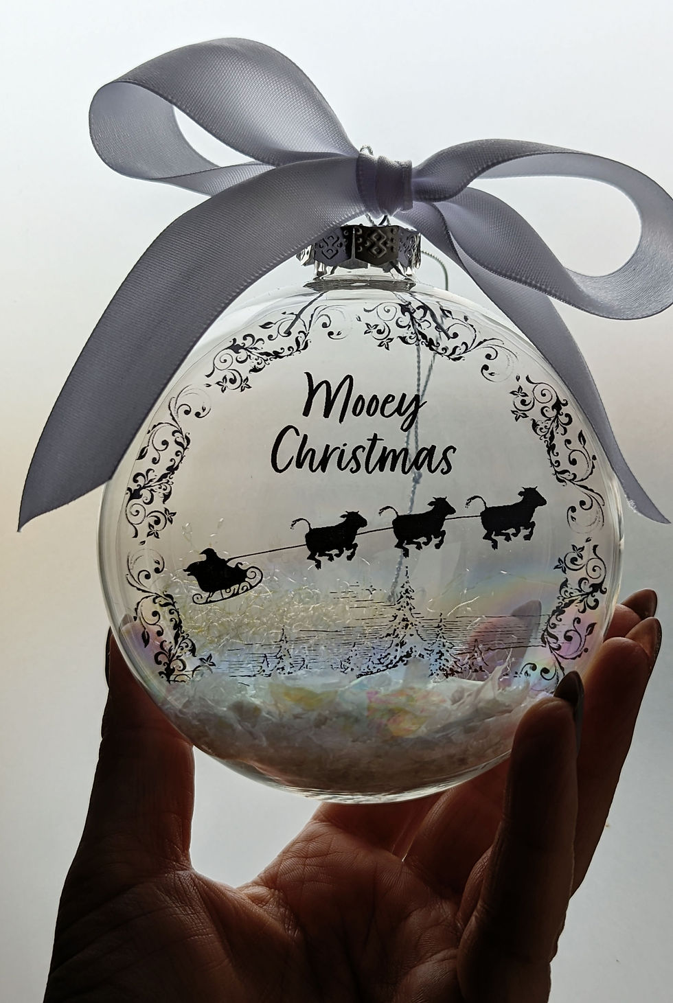 Thumbnail: 'Mooey Christmas' -  Handmade Glass Bauble