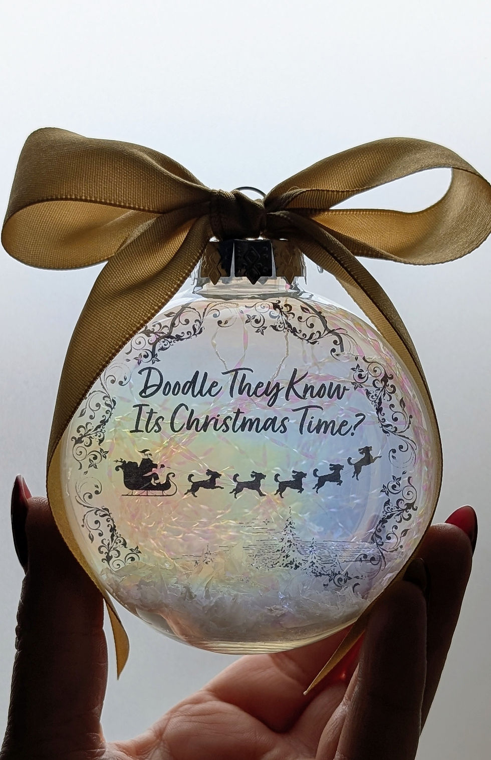 Thumbnail: The 'Doodle They Know it's Christmas Time?' -  Handmade Glass Bauble