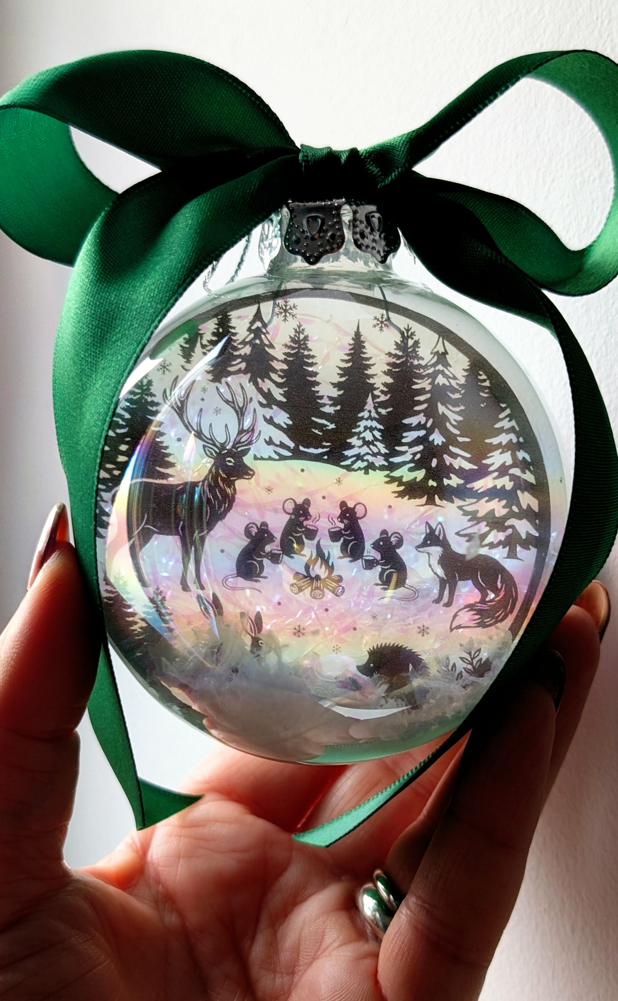 The 'Woodland Gathering'- Handmade Glass Bauble