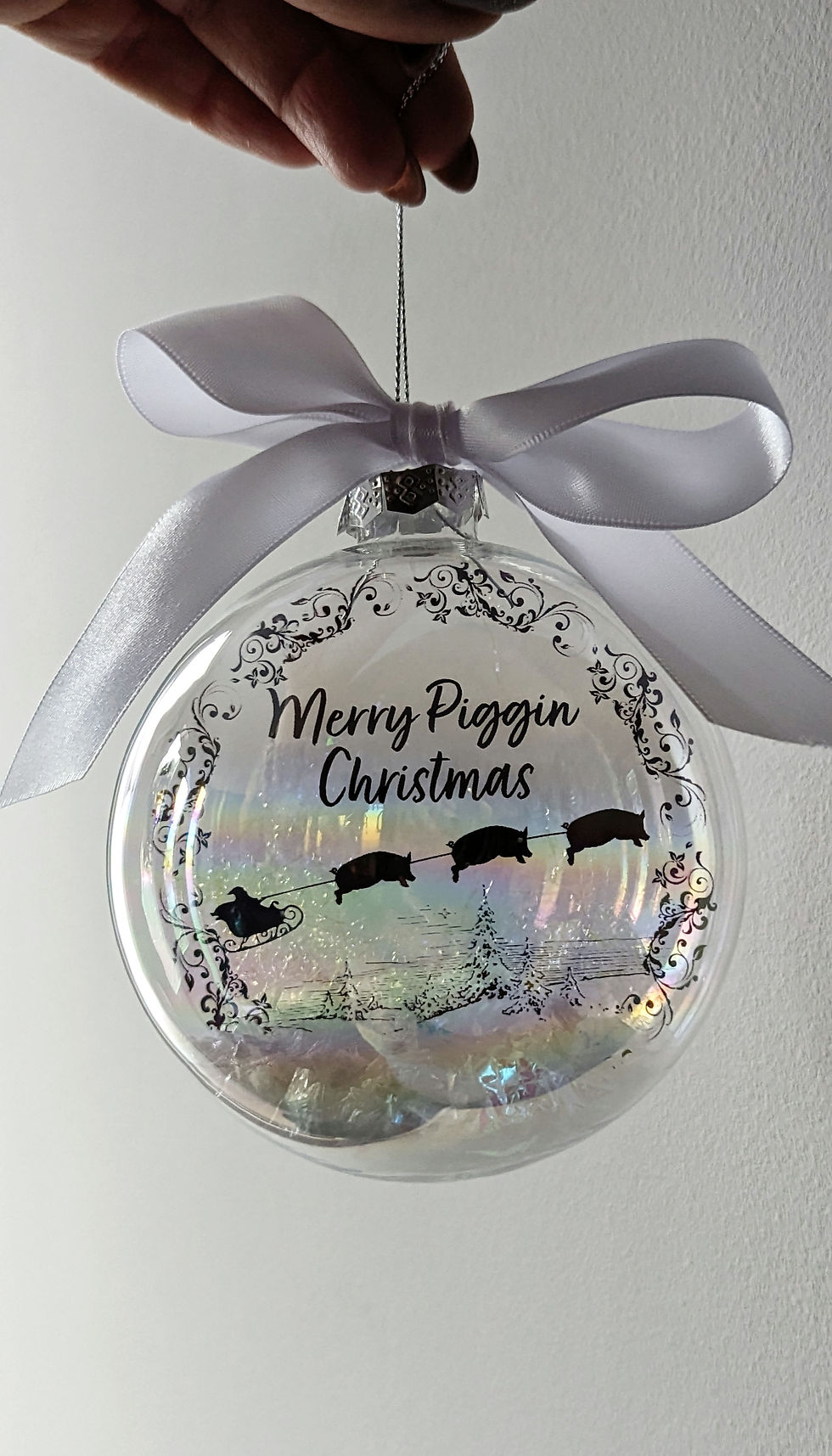 Thumbnail: 'Merry Piggin Christmas' -  Handmade Glass Bauble