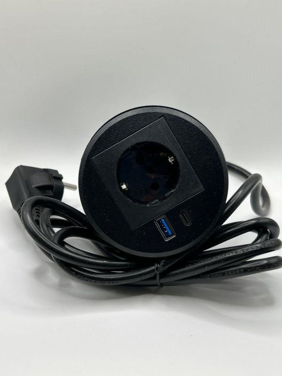 Socket Hidden Pop Up Extension Lead 2M Cable Black - Clutter-Free EU Plug