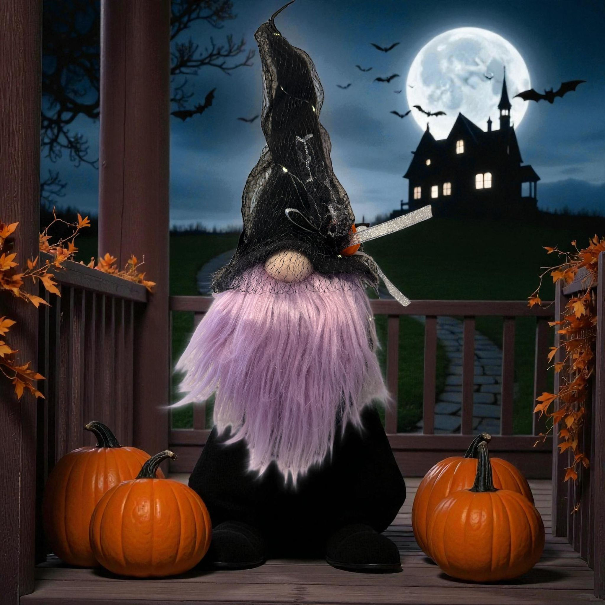 Gonk LED Plushie - Spooky Black Halloween Light-Up