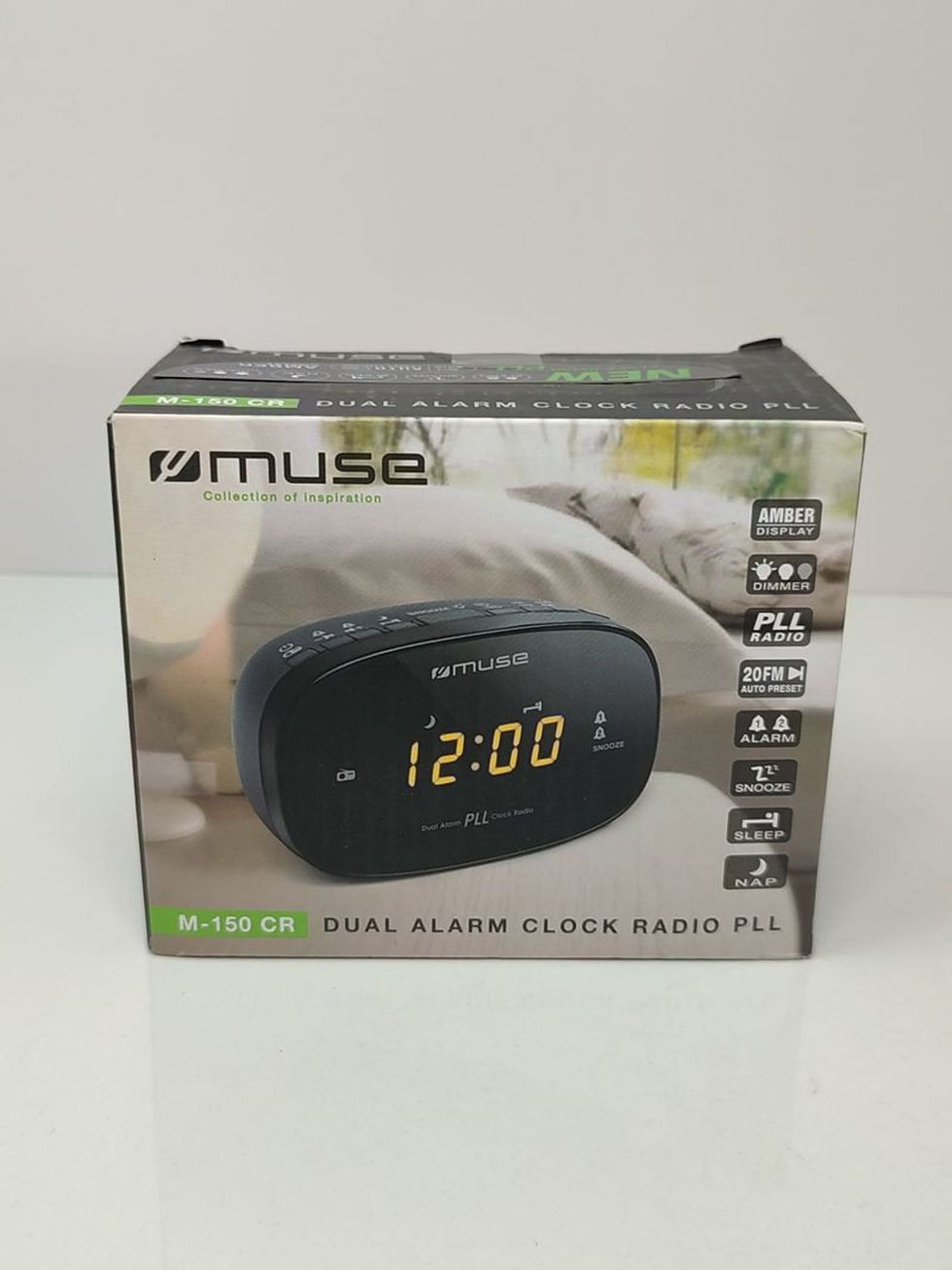 Thumbnail: Muse M-150CR PLL FM Dual Alarm Clock Radio, Mains or Battery Operated