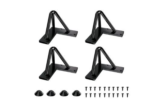 SANKEYTEW 10cm Metal x4 Hairpin Table Legs, Black, Floor Pro