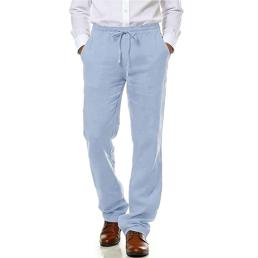 Thumbnail: Men's Cotton Linen Suit Pants Casual Business Texture Cozy Trousers Straight Leg