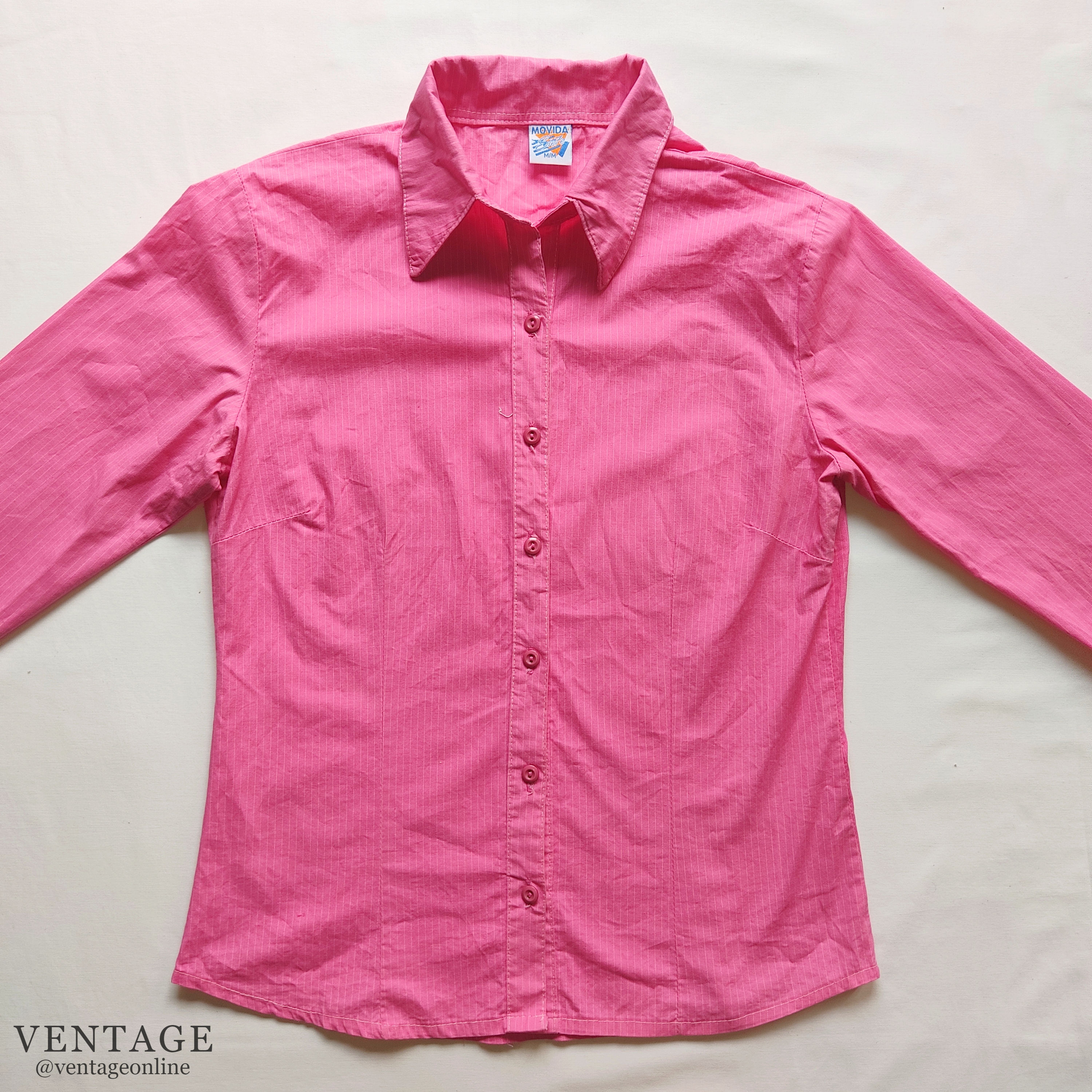 Camisa rosada rayas blancas