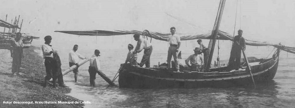 Pescadors arribant a la platja
