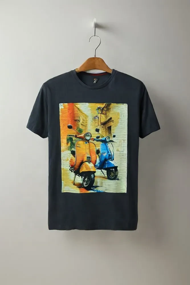 Küçük resim: CHILLUP Premium Regular Tişört - Vespa Life - %100 Pamuk