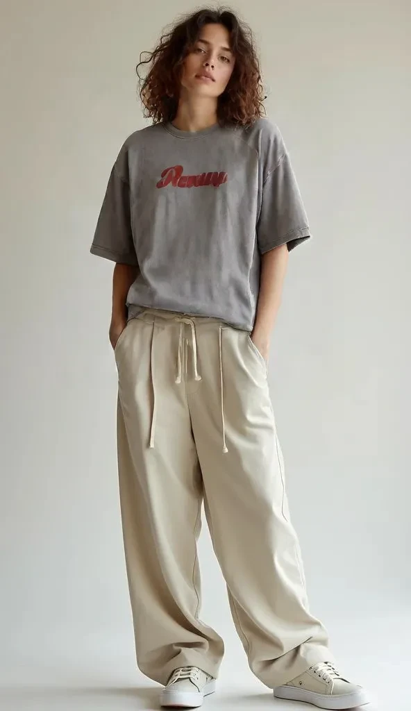Küçük resim: CHILLUP Premium Oversize Tişört - Grey Ready - %100 Pamuk