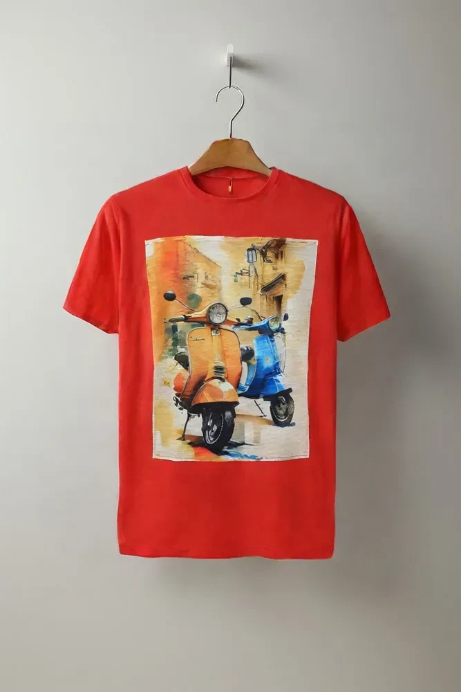 Küçük resim: CHILLUP Premium Regular Tişört - Vespa Life - %100 Pamuk