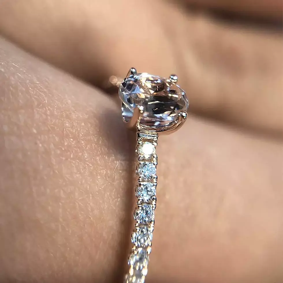 Miniatyrbilde: Morgana diamantring med morganitt