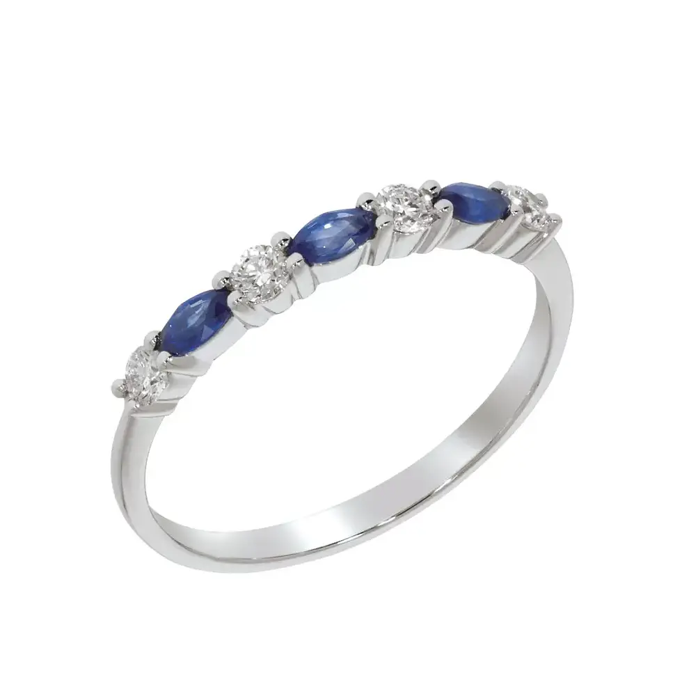 Corona diamantring med safirer