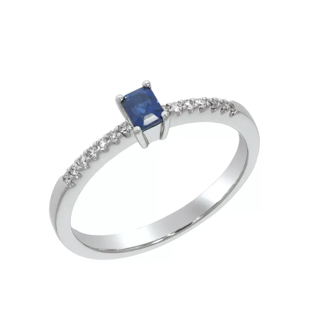 Elisabeth diamantring med safir