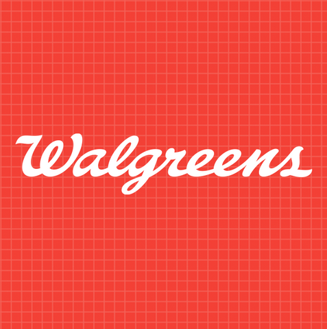 Walgreens logo on red background