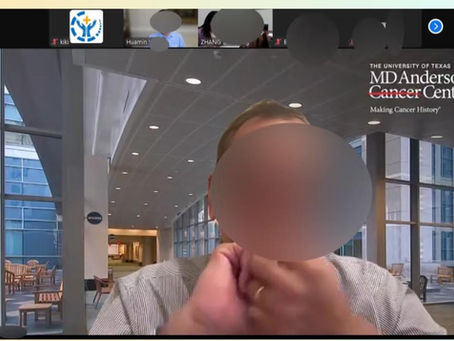 Blurred image of a colorectal cancer patient’s medical records and treatment documents, shared with consent, used to illustrate access to expert-guided U.S. oncology consultations