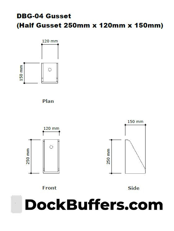 Thumbnail: DBG-04 Gusset (Full Gusset 250mm above dock x 120mm x 150mm)