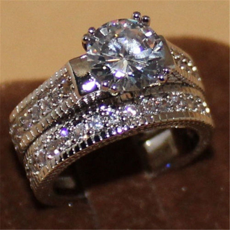 Thumbnail: Zirconia Engagement Ring Set - Wholesale Jewelry