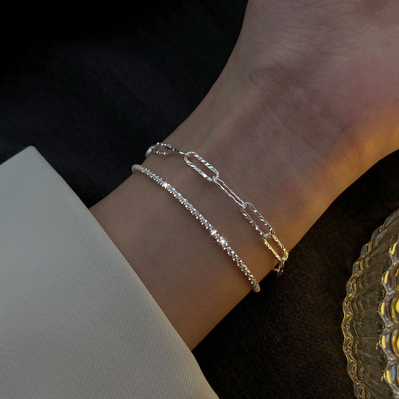 Thumbnail: Gold and Silver Rhinestone Women's Bracelet Jewelry